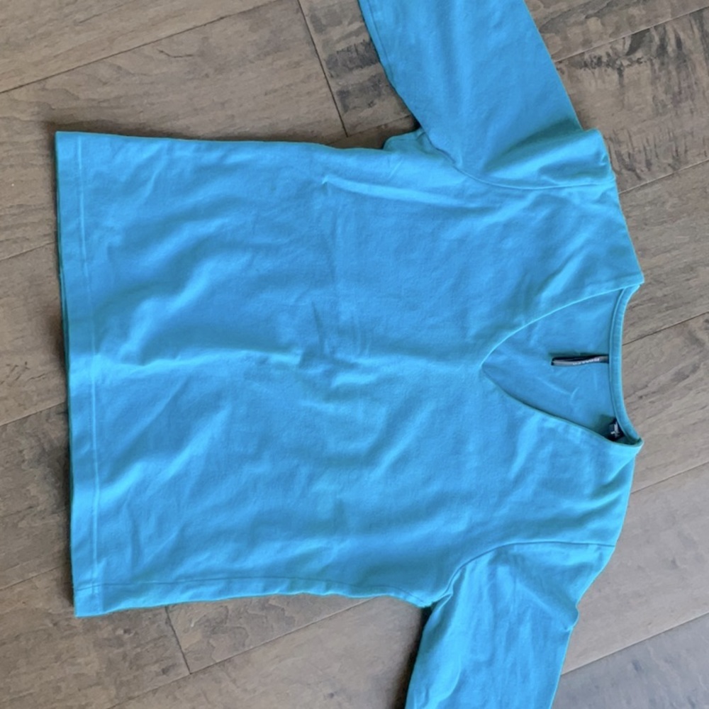 VINTAGE blue v neck long sleeve thick